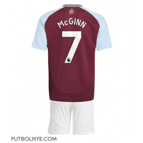 Camiseta Aston Villa John McGinn #7 Primera Equipación para niños 2024-25 manga corta (+ pantalones cortos)